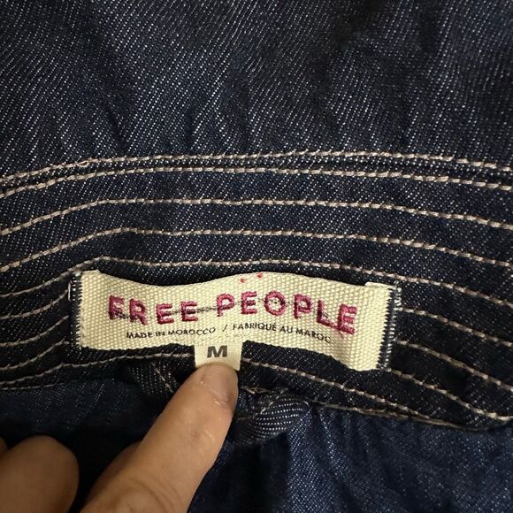 Free People Denim Car Coat Jean Jacket - Picture 10 of 10